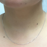 14K Solid White Gold Cable Chain